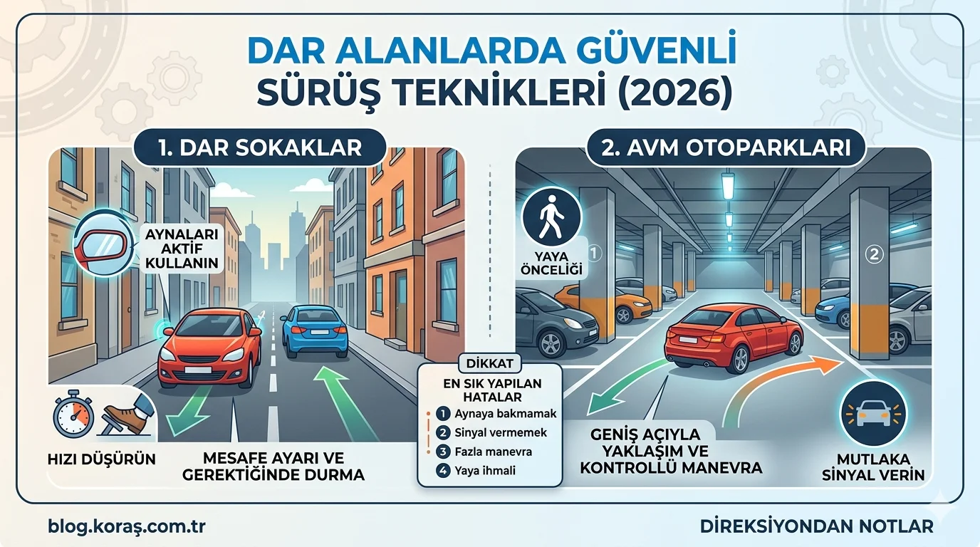 Dar Sokaklarda ve AVM Otoparklarında Sürüş Teknikleri: 2026 Rehberi