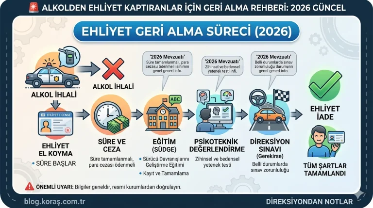 🚨 Alkolden Ehliyet Kaptıranlar İçin Geri Alma Rehberi (2026 Güncel)