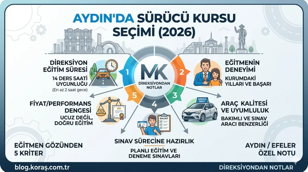 Aydın’da Sürücü Kursu Seçimi Yaparken Dikkat Edilmesi Gereken 5 Önemli Kriter (2026 Rehberi)